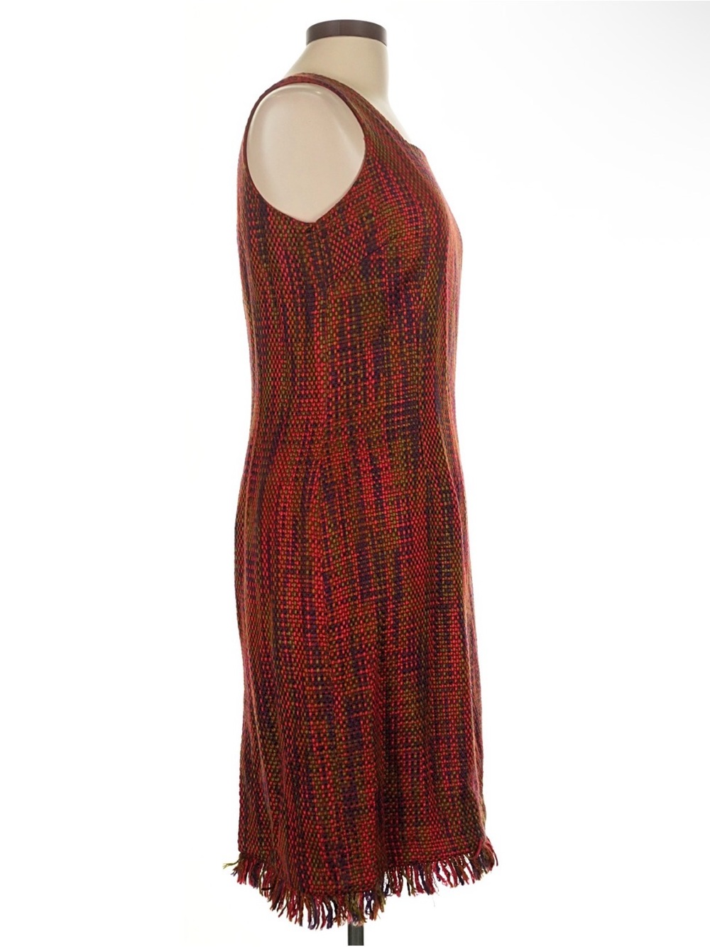 Woven Red Multi-Spring Shift Dress - Picture 3 of 5